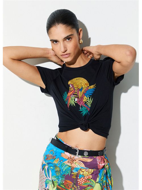 t-shirt woman black LIU JO | WA6237JS923/P9372